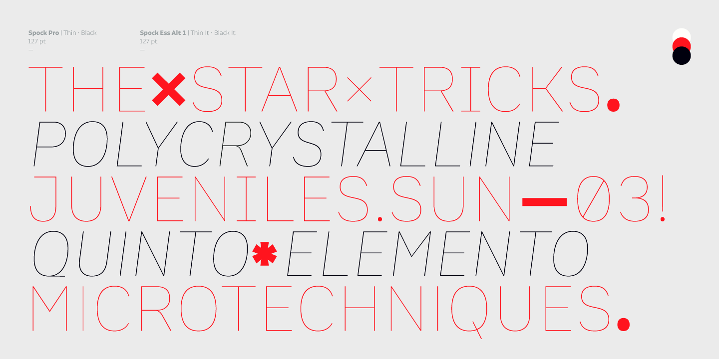 Przykład czcionki Spock Essential Pro Black Italic